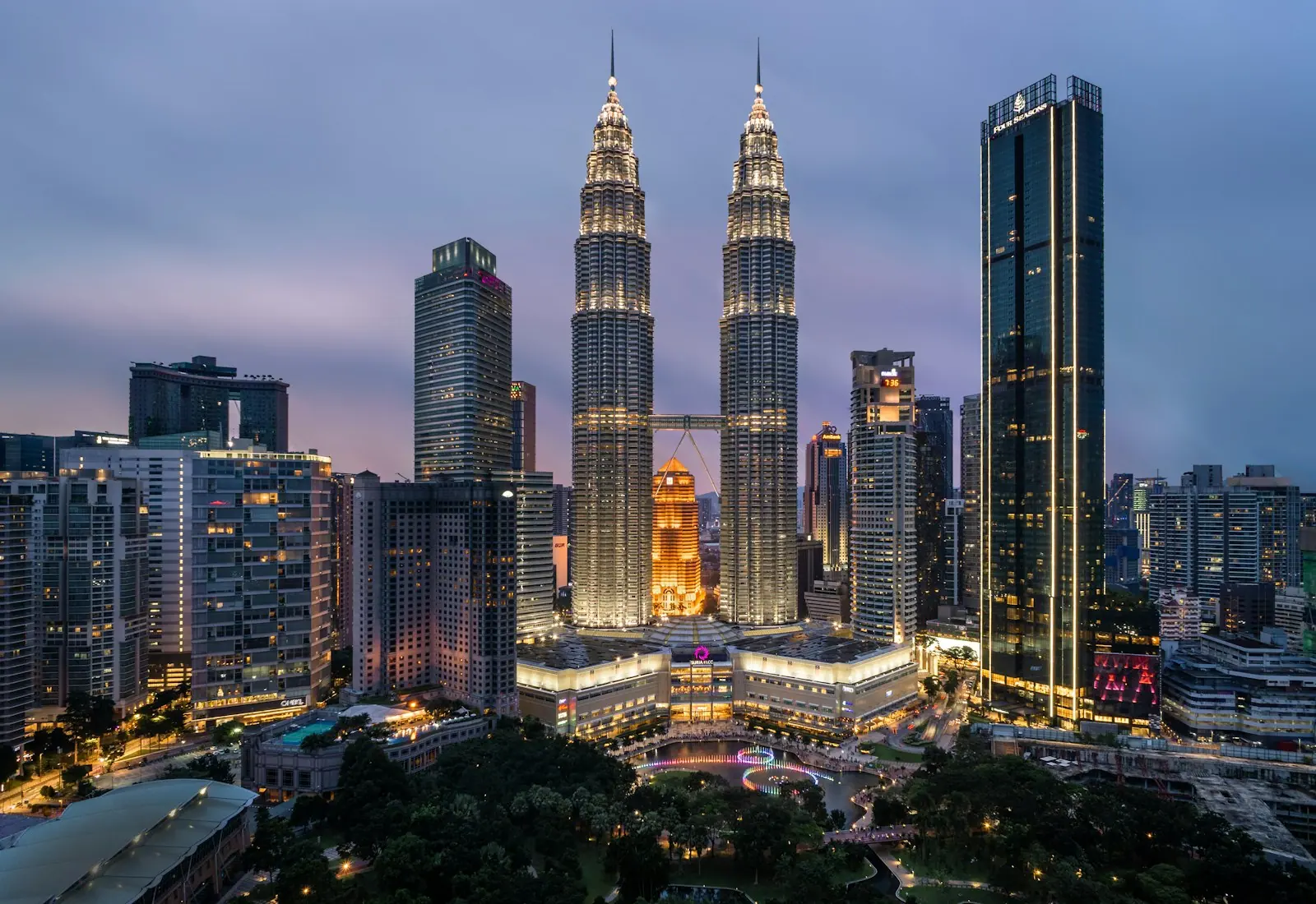 The Kuala Lumpur skyline at dusk